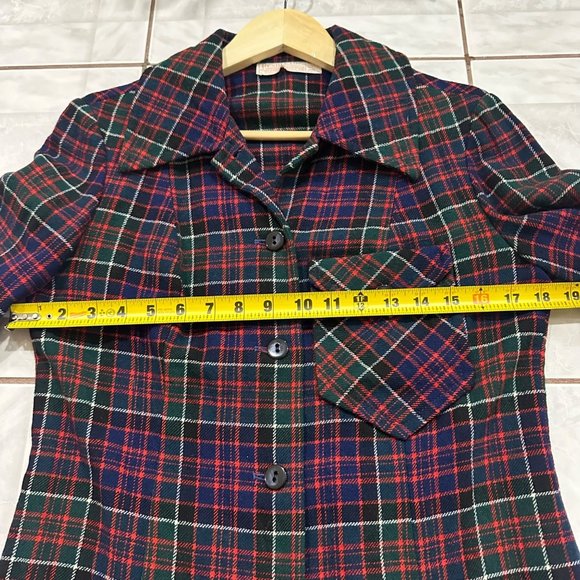 Vintage Pendleton 100% Virgin Wool Plaid Holiday Button Shirt Womens Size M - Picture 7 of 8